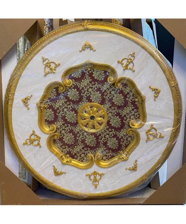 PALACE CEILING ROSE - POLYSTYRENE - DO150-AB - CIRCULAR GOLD MAROON 150cm