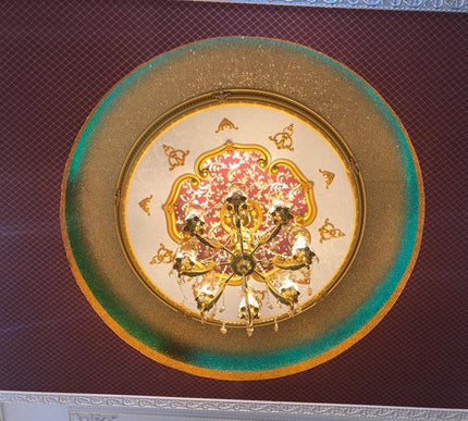 PALACE CEILING ROSE - POLYSTYRENE - DO150-AB - CIRCULAR GOLD MAROON 150cm