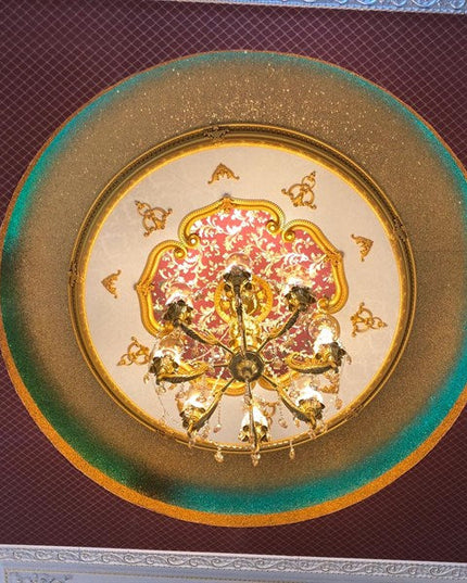 PALACE CEILING ROSE - POLYSTYRENE - DO150-AB - CIRCULAR GOLD MAROON 150cm