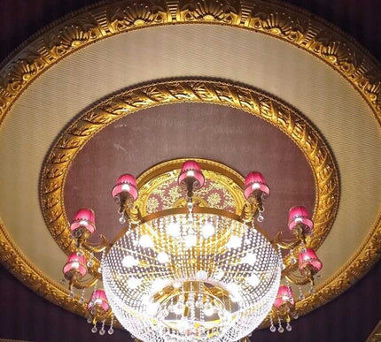 PALACE CEILING ROSE - POLYSTYRENE - DO60-AB- CIRCULAR GOLD MAROON  60cm