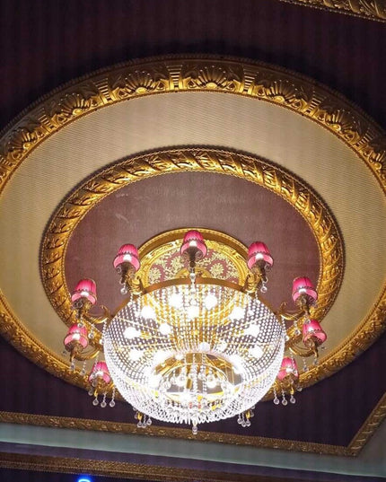 PALACE CEILING ROSE - POLYSTYRENE - DO60-AB- CIRCULAR GOLD MAROON  60cm