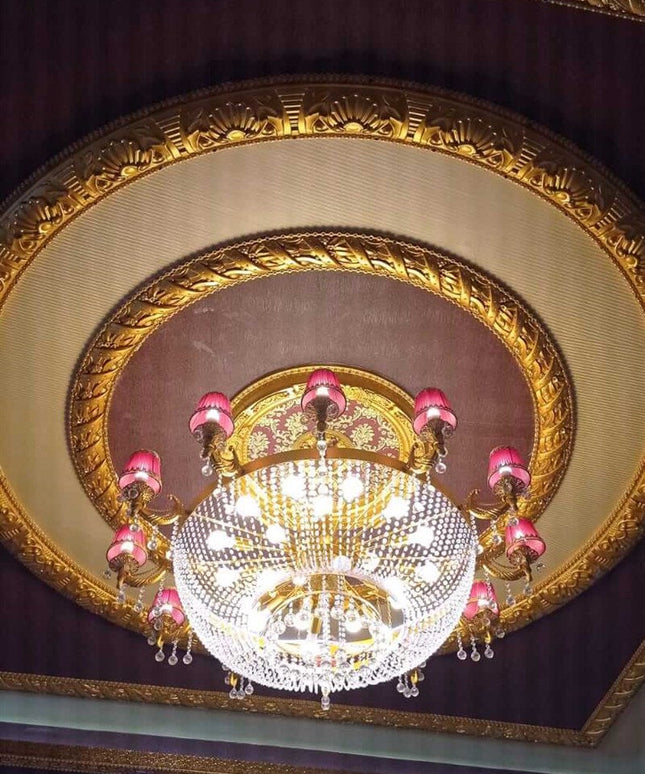 PALACE CEILING ROSE - POLYSTYRENE - DO60-AB- CIRCULAR GOLD MAROON  60cm
