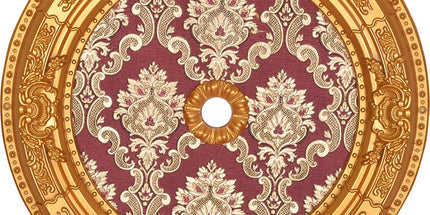 PALACE CEILING ROSE - POLYSTYRENE - DO60-AB- CIRCULAR GOLD MAROON  60cm