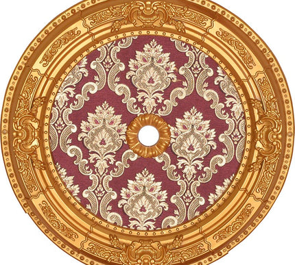 PALACE CEILING ROSE - POLYSTYRENE - DO60-AB- CIRCULAR GOLD MAROON  60cm