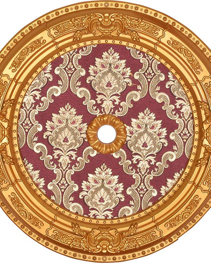 PALACE CEILING ROSE - POLYSTYRENE - DO60-AB- CIRCULAR GOLD MAROON  60cm