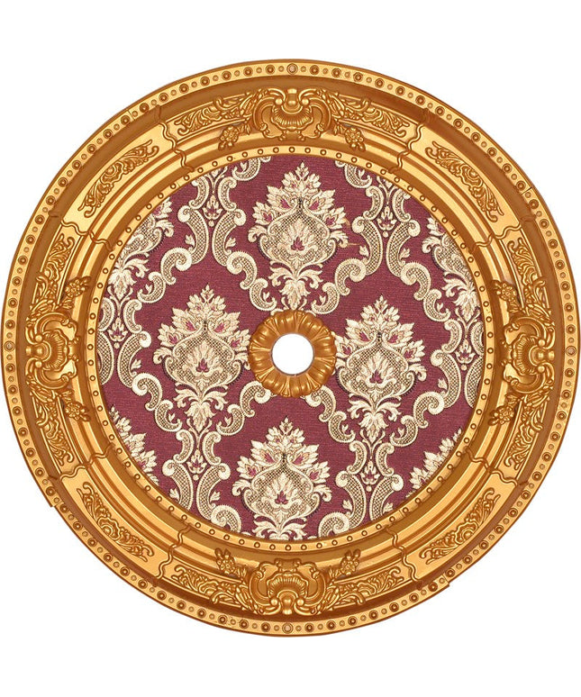 PALACE CEILING ROSE - POLYSTYRENE - DO60-AB- CIRCULAR GOLD MAROON  60cm