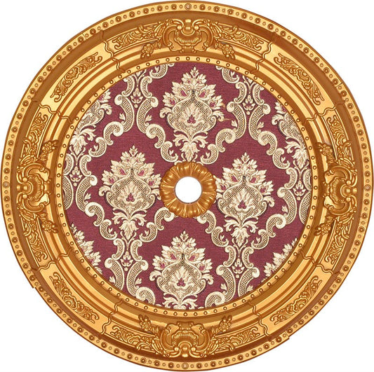 PALACE CEILING ROSE - POLYSTYRENE - DO60-AB- CIRCULAR GOLD MAROON  60cm