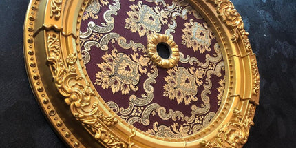 PALACE CEILING ROSE - POLYSTYRENE - DO60-AB- CIRCULAR GOLD MAROON  60cm