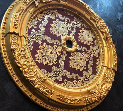 PALACE CEILING ROSE - POLYSTYRENE - DO60-AB- CIRCULAR GOLD MAROON  60cm