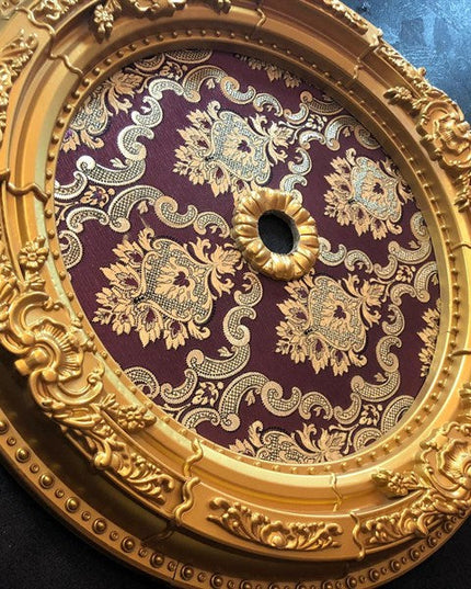 PALACE CEILING ROSE - POLYSTYRENE - DO60-AB- CIRCULAR GOLD MAROON  60cm