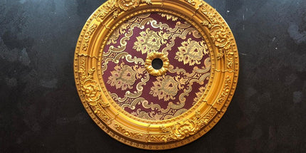 PALACE CEILING ROSE - POLYSTYRENE - DO60-AB- CIRCULAR GOLD MAROON  60cm