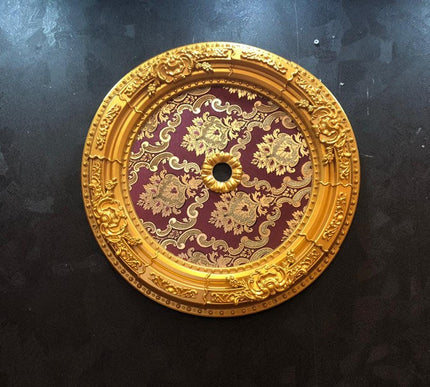 PALACE CEILING ROSE - POLYSTYRENE - DO60-AB- CIRCULAR GOLD MAROON  60cm