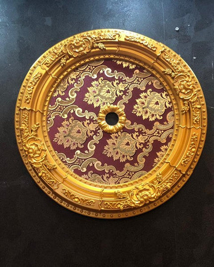 PALACE CEILING ROSE - POLYSTYRENE - DO60-AB- CIRCULAR GOLD MAROON  60cm