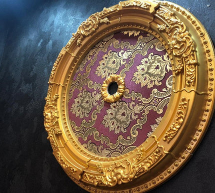 PALACE CEILING ROSE - POLYSTYRENE - DO60-AB- CIRCULAR GOLD MAROON  60cm