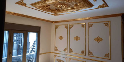 PALACE CEILING ROSE - POLYSTYRENE - RECTANGULAR -  DD120160-A ELEGANCE GOLD 120*160cm