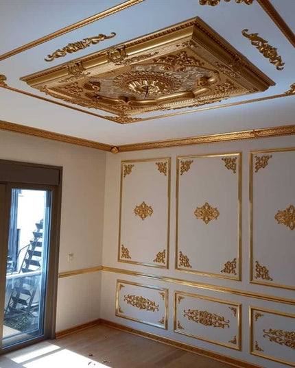 PALACE CEILING ROSE - POLYSTYRENE - RECTANGULAR -  DD120160-A ELEGANCE GOLD 120*160cm