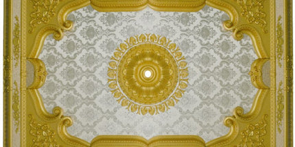 PALACE CEILING ROSE - POLYSTYRENE - RECTANGULAR -  DD140200-A - ELEGANCE GOLD 140*200cm