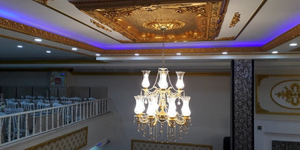 PALACE CEILING ROSE - POLYSTYRENE - RECTANGULAR -  DD140200-A - ELEGANCE GOLD 140*200cm