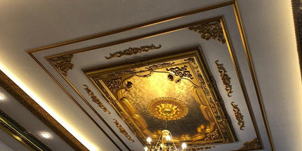 PALACE CEILING ROSE - POLYSTYRENE - RECTANGULAR -  DD140200-A - ELEGANCE GOLD 140*200cm