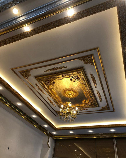 PALACE CEILING ROSE - POLYSTYRENE - RECTANGULAR -  DD140200-A - ELEGANCE GOLD 140*200cm