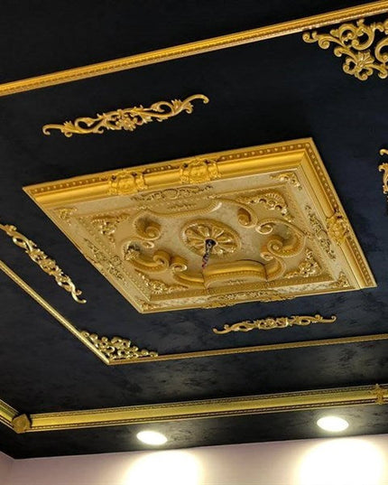 PALACE CEILING ROSE - POLYSTYRENE - RECTANGULAR - DD90120-A - GOLD 90*120cm