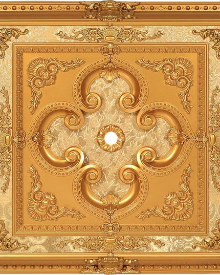 PALACE CEILING ROSE - POLYSTYRENE - SQUARE - DK90-A - GOLD 90*90cm