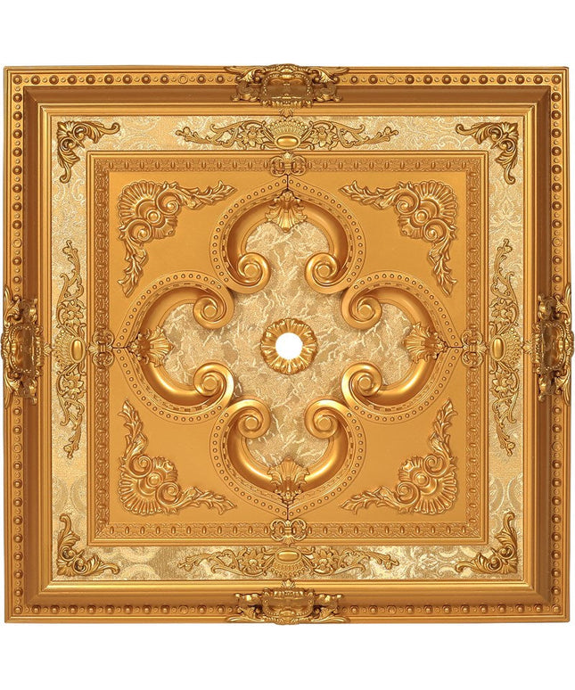 PALACE CEILING ROSE - POLYSTYRENE - SQUARE - DK90-A - GOLD 90*90cm