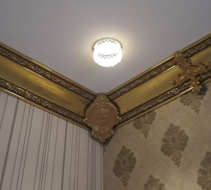 CORNER CEILING AND WALL MOTIF - POLYSTYRENE - DGM54-A- JOINT GOLD 17*13cm