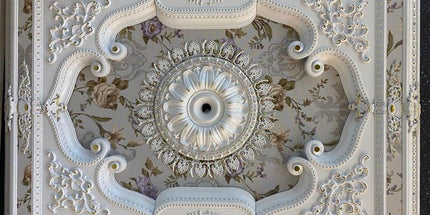 PALACE CEILING ROSE - POLYSTYRENE - RECTANGULAR -  DD120160-BA - ELEGANCE WHITE GOLD 120*160cm