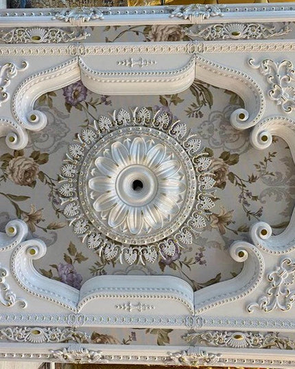 PALACE CEILING ROSE - POLYSTYRENE - RECTANGULAR -  DD120160-BA - ELEGANCE WHITE GOLD 120*160cm