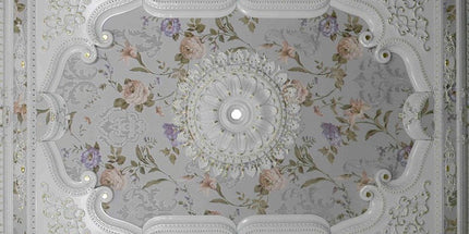PALACE CEILING ROSE - POLYSTYRENE - RECTANGULAR - DD140200-BA - ELEGANCE WHITE GOLD 140*200cm