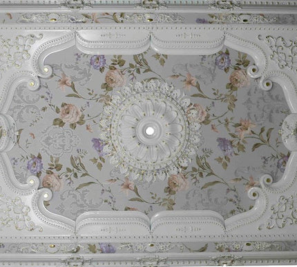 PALACE CEILING ROSE - POLYSTYRENE - RECTANGULAR - DD140200-BA - ELEGANCE WHITE GOLD 140*200cm