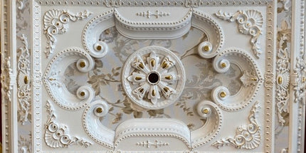 PALACE CEILING ROSE - POLYSTYRENE - RECTANGULAR - DD90120-BA - WHITE GOLD 90*120cm