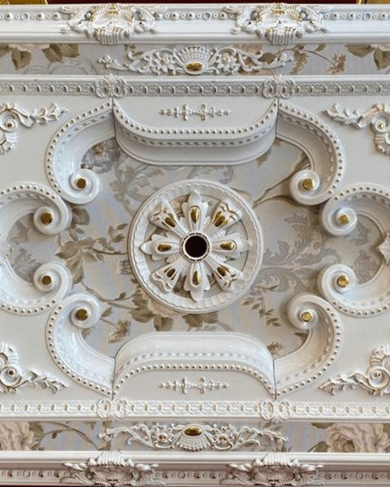 PALACE CEILING ROSE - POLYSTYRENE - RECTANGULAR - DD90120-BA - WHITE GOLD 90*120cm