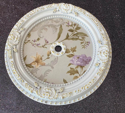 PALACE CEILING ROSE - POLYSTYRENE - DO60-BA- CIRCULAR WHITE GOLD 60cm