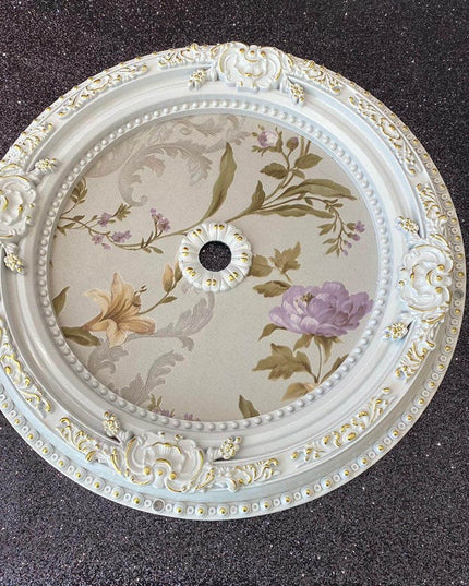 PALACE CEILING ROSE - POLYSTYRENE - DO60-BA- CIRCULAR WHITE GOLD 60cm