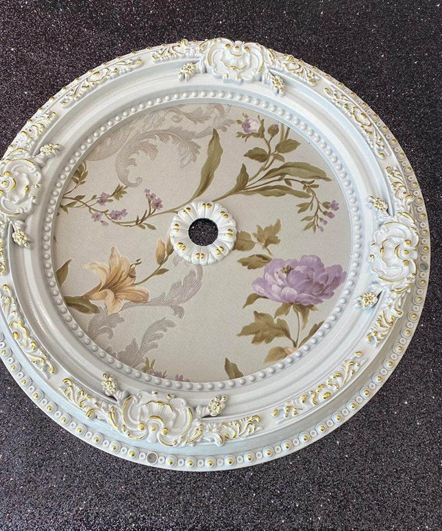 PALACE CEILING ROSE - POLYSTYRENE - DO60-BA- CIRCULAR WHITE GOLD 60cm