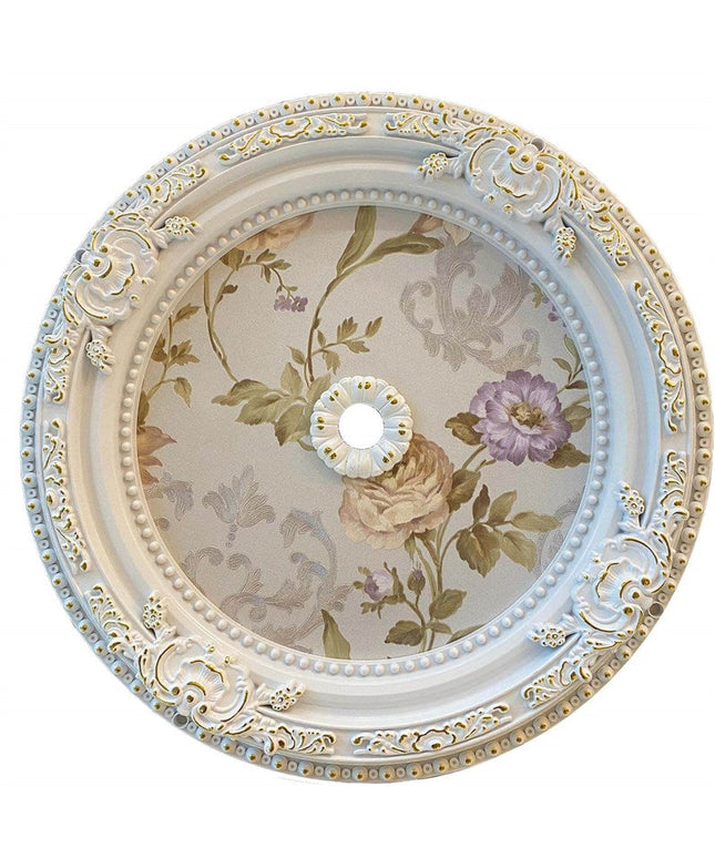 PALACE CEILING ROSE - POLYSTYRENE - DO60-BA- CIRCULAR WHITE GOLD 60cm