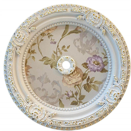 PALACE CEILING ROSE - POLYSTYRENE - DO60-BA- CIRCULAR WHITE GOLD 60cm