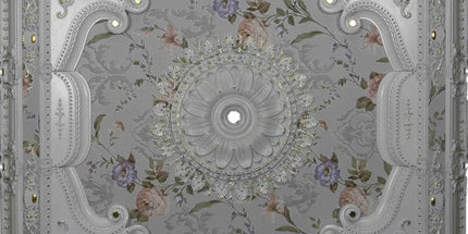 PALACE CEILING ROSE - POLYSTYRENE - SQUARE - DK150-BA - WHITE GOLD 150*150cm