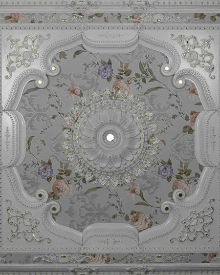 PALACE CEILING ROSE - POLYSTYRENE - SQUARE - DK150-BA - WHITE GOLD 150*150cm