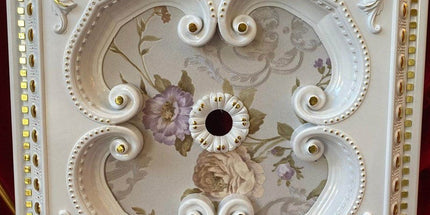 PALACE CEILING ROSE - POLYSTYRENE - SQUARE - DK60-BA - WHITE GOLD 60*60cm
