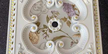 PALACE CEILING ROSE - POLYSTYRENE - SQUARE - DK60-BA - WHITE GOLD 60*60cm