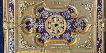 PALACE CEILING ROSE - POLYSTYRENE - RECTANGULAR - DD90120-AB - GOLD MAROON 90*120cm