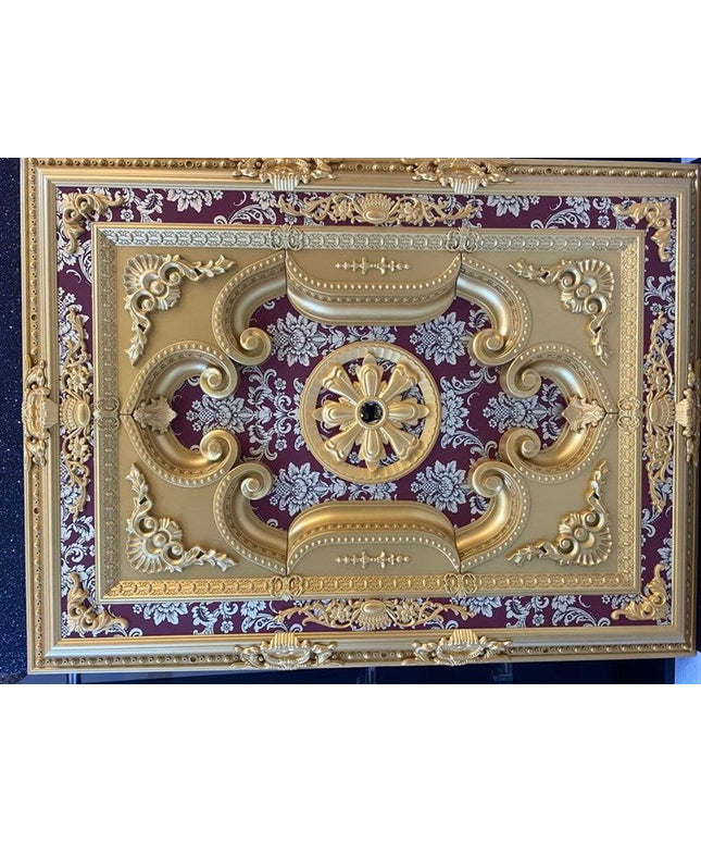PALACE CEILING ROSE - POLYSTYRENE - RECTANGULAR - DD90120-AB - GOLD MAROON 90*120cm
