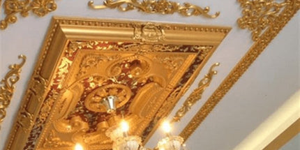 PALACE CEILING ROSE - POLYSTYRENE - RECTANGULAR - DD90120-AB - GOLD MAROON 90*120cm