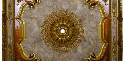 PALACE CEILING ROSE - POLYSTYRENE - SQUARE - DK150-E - ANCIENT 150*150cm