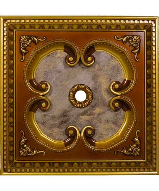 PALACE CEILING ROSE - POLYSTYRENE - SQUARE - DK60-E - ANCIENT 60*60cm