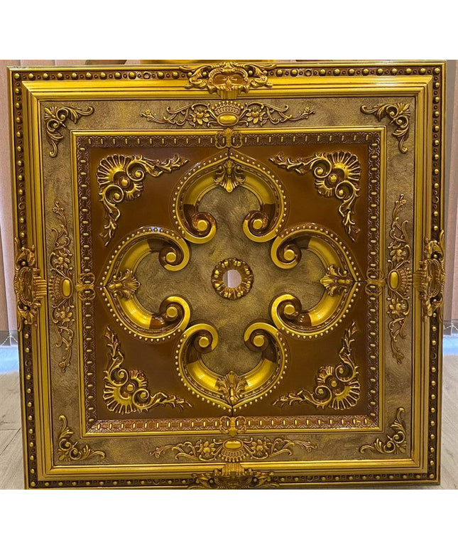 PALACE CEILING ROSE - POLYSTYRENE - SQUARE - DK90-E- ANCIENT 90*90cm