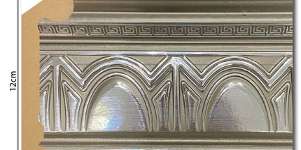 PALACE NEW XPS COVING POLYURETHANE CORNICE MOLDING LIGHTWEIGHT FINEST QUALITY - SILVER DA120-G 12cm